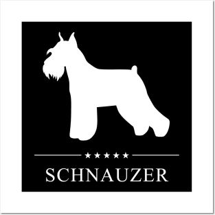 Schnauzer Dog White Silhouette Posters and Art
